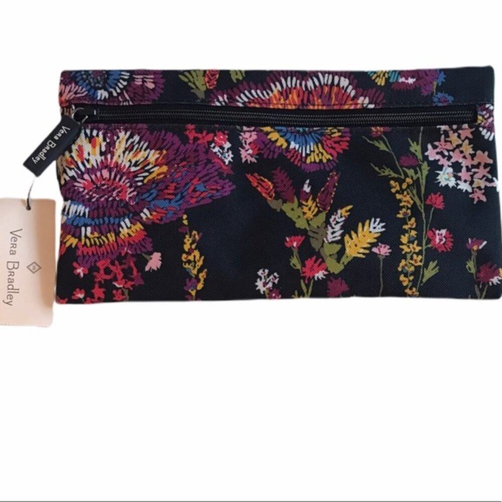 Vera Bradley Pencil Pouch Midnight Wildflowers